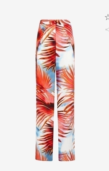 just CAVALLI PALM-PRINT FLARED TROUSERS - Picture 3 of 10